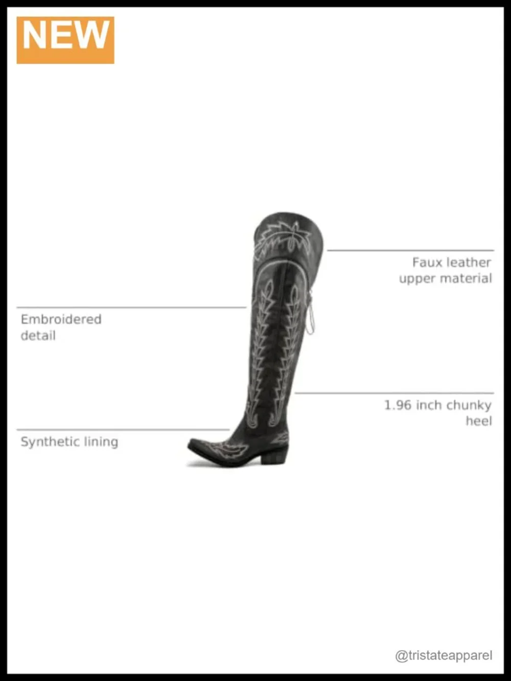 Thigh High Cowgirl Boots Wide Calf Western Embroidered Over The Knee Faux